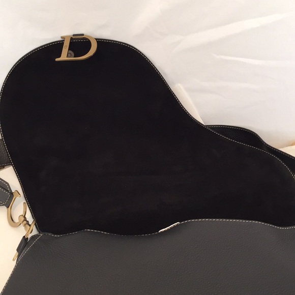 NWOT DIOR Baudrier Vintage Brown Leather XL Saddle Bag and Wallet Matching Set - Picture 8 of 15